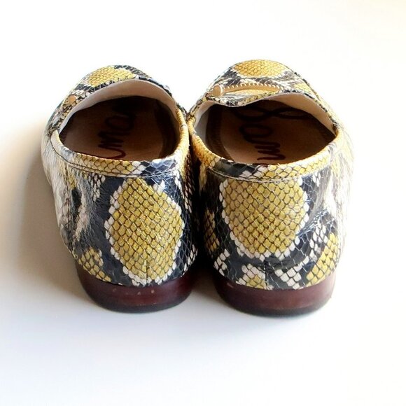 Sam Edelman Lior Yellow Snakeskin Leather Horse-bit Loafers, Slip On Shoes Sz. 8 - Picture 9 of 16